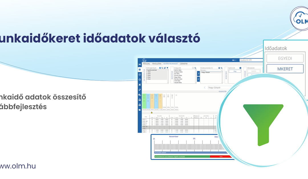 Munkaidőkeret időadatok választó 